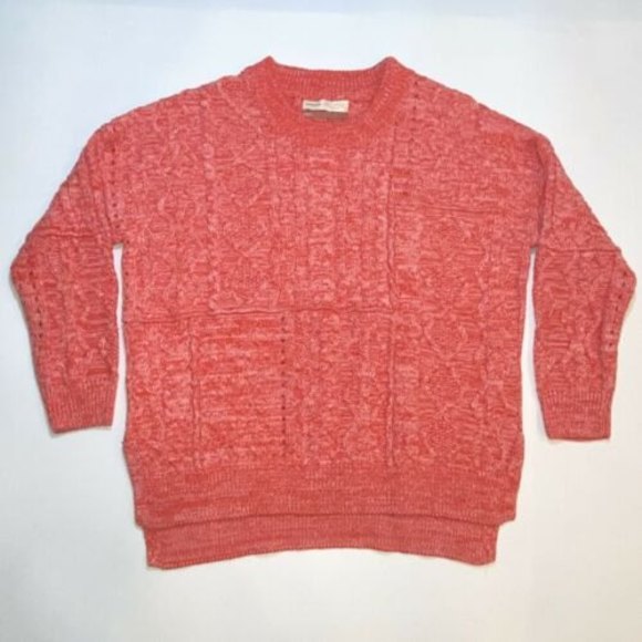 Pilcro Anthropologie Jasmine Oversize Cable Knit Sweater Women's Size Small Pink - Picture 1 of 7